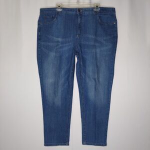 Jones New York Lexington Ankle Jeans Womens 22 Blue Stretch Denim 5-Pocket 42x27